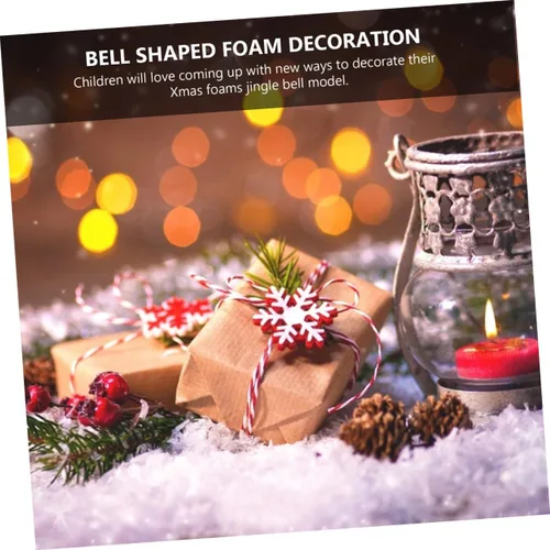 Vista 3 de 20 cascabeles de espuma, campanas de Navidad, suministros de manualidades, kits de modelado de bolas de espuma blanca, adornos colgantes para árbol