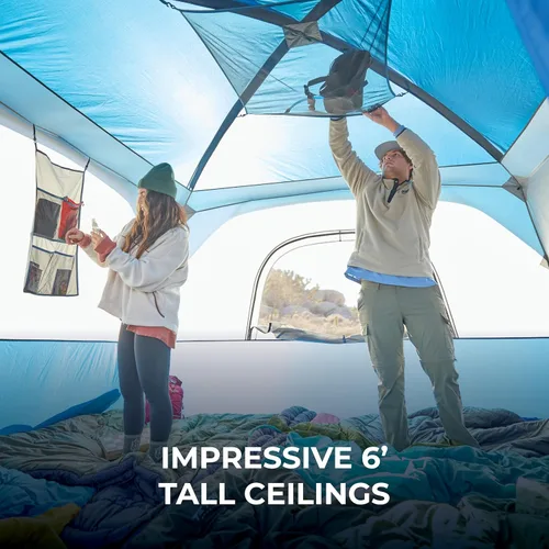 Vista 5 de TETON Sports Hacienda 8 Person Family Camping Tent, Large Gear Loft and 4 Storage Pockets, Swinging Door Makes it Easy to Access, Full Mesh Roof