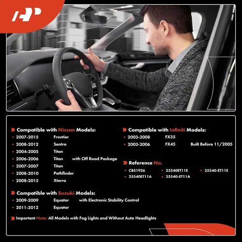 Vista 2 de Interruptor de señal de giro A-Premium, interruptor de faro y luz antiniebla Compatible con vehículos Nissan, Infiniti, Frontier 2007-2015, Sentra