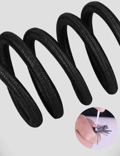 Vista 5 de Cuerdas elásticas con ganchos, cuerda elástica ligera (18 pulgadas x 4 unidades, color negro)