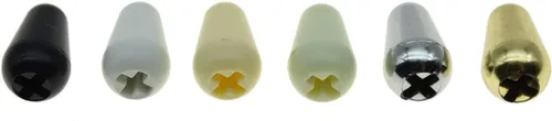 Vista 6 de KAISH 2 piezas Interruptor Selector de Pastilla de 5 Vías Punta Interruptor Tapa Interruptor Botón para USA Stratocaster/Strat Envejecido Blanco