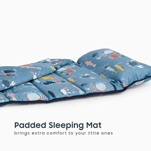 Vista 5 de Wake In Cloud - Tapete para siesta para niños pequeños con almohada y manta, tela 100% algodón, para niños y niñas en guardería, jardín de infantes