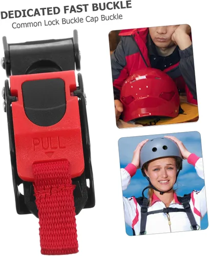 Vista 4 de Kit universal de hebilla de liberación rápida para casco, accesorio de mecanismo de bloqueo de cierre de metal resistente para cascos deportivos