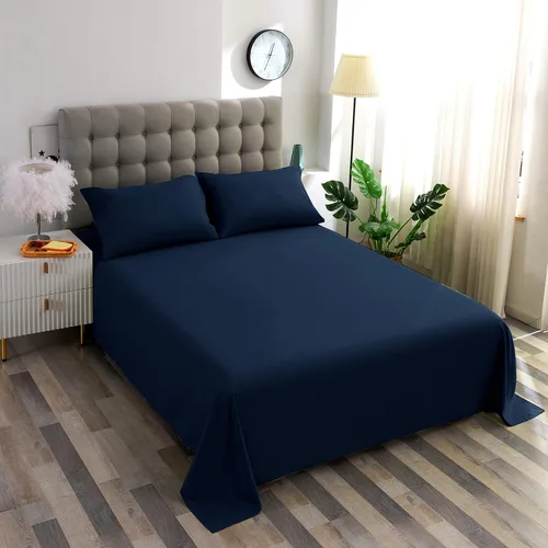 Vista 3 de Soft Aqua - Sábana encimera de tamaño individual 100% algodón satinado, 600 hilos, calidad de cama, sábana encimera, fresca y lisa, solo una sábana