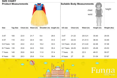 Vista 6 de Funna Costume Princess Dress for Toddler Girls with Accessories