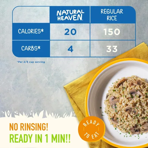 Vista 2 de Natural Heaven Corazones de arroz integral Sin gluten 0.14 oz de carbohidratos Alta fibra Keto Paleo Vegano - envasado al vacío