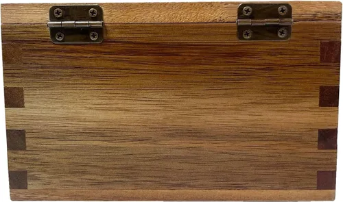 Vista 4 de Bodega de sal de madera de acacia con tapa abatible, caja de sal grande de 20 onzas para encimera de cocina, conservador de sal para sales gourmet