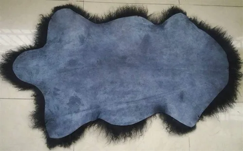 Vista 2 de Alfombra de lana auténtica de oveja tibetana/mongol de piel de oveja tibetana y mongol, alfombra de lana real para dormitorio, sala de estar, 3.5 x