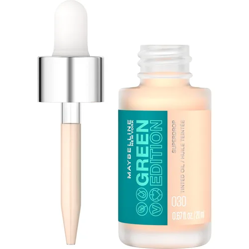 Vista 10 de Maybelline Green Edition Superdrop - Base de maquillaje de base de aceite tintado, base de cobertura natural ajustable formulada con aceite de 95