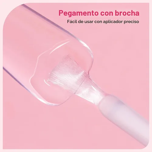 Vista 2 de Makartt Pegamento para uñas acrílicas, pegamento para aplicar con pincel para reparar uñas, pegamento profesional para uñas postizas de larga