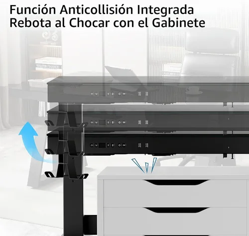 Vista 9 de EUREKA ERGONOMIC Escritorio de pie, mesa de juegos, escritorios RGB de vidrio, computadora de altura ajustable de 60 pulgadas, escritorio de esquina