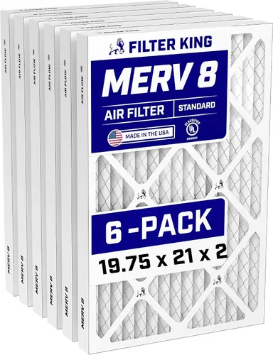 Vista 272 de Filter King Filtro de aire 6x12.25x1 Paquete de 6 Filtros plisados MERV 8 HVAC para horno A/C HECHO EN EE. UU. Tamaño real: 6 x 12.25 x .75