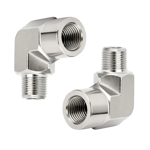 Vista 9 de Metalwork 304 Acero inoxidable forjado tubería de montaje, codo de calle de 90 grados, 1/2" NPT hembra x 1/2" NPT macho, 2000psi, 1 unidad Hembra x