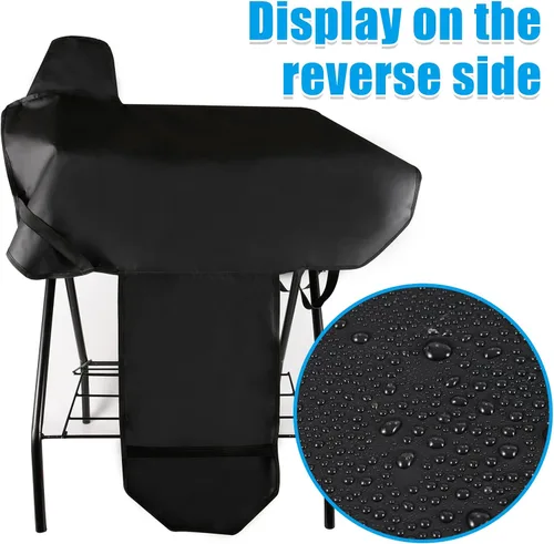 Vista 3 de Funda impermeable para silla de montar de caballo occidental con correas elásticas para fijar de forma segura cada esquina y guardabarros, se adapta