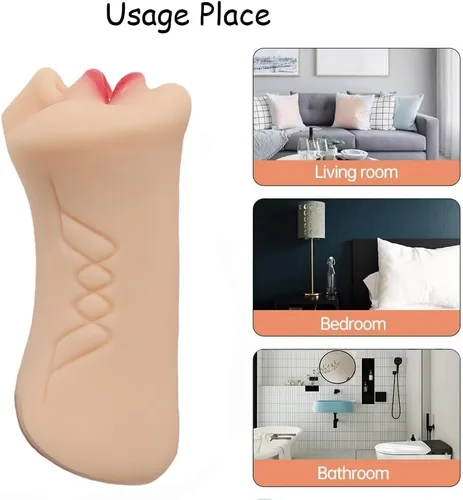 Vista 4 de Masturbador masculino 3 en 1 realista con vagina de bolsillo, anal y boca, juguete sexual portátil para adultos en TPE, muñeca sexual realista