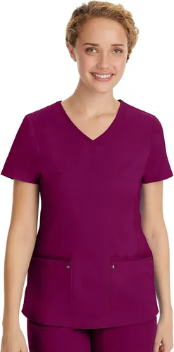 Vista 30 de Healing Hands - Camiseta médica con cuello en V para mujer, suave, elástica Negro