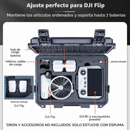 Vista 2 de Lykus Titan FP110 - Carcasa rígida impermeable para DJI Flip y DJI RC 2