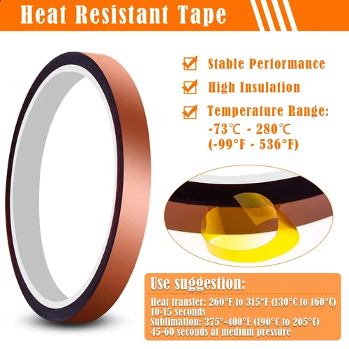 Vista 6 de selizo Cinta de calor de alta temperatura y hoja de teflón para prensa de calor de vinilo, sublimación resistente al calor