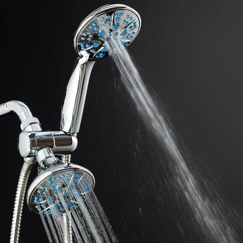 Vista 6 de AquaDance para California - Combo de cabezal de ducha de mano dual de 3 vías de alta presión premium con 30 ajustes antimicrobianos, manguera