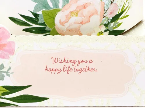 Vista 3 de Hallmark Paper Wonder - Tarjeta de boda desplegable (Felices para siempre)