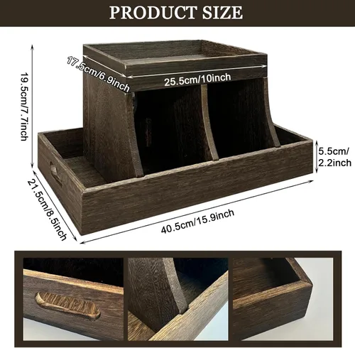 Vista 2 de YEXEXINM Organizador de pañales – Mesa cambiadora de madera duradera con almacenamiento de pañales para dispensador de toallitas, calentador