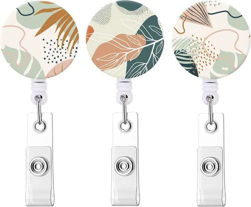 Vista 12 de Carrete retráctil para tarjetas de identificación con clip de cocodrilo resistente para nombre de enfermera, carrete decorativo para tarjetas