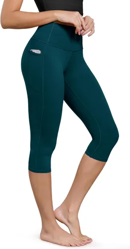 Vista 21 de ODODOS Pantalones capri de yoga suaves como mantequilla para salón con bolsillos para mujeres, leggings capri de cintura alta de 14"/19"/21