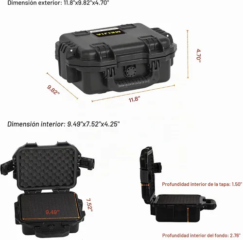 Vista 3 de MEIJIA Funda rígida y compacta impermeable de alta calidad para cámara con espuma de ajuste personalizable, protección completa con diseño ligero