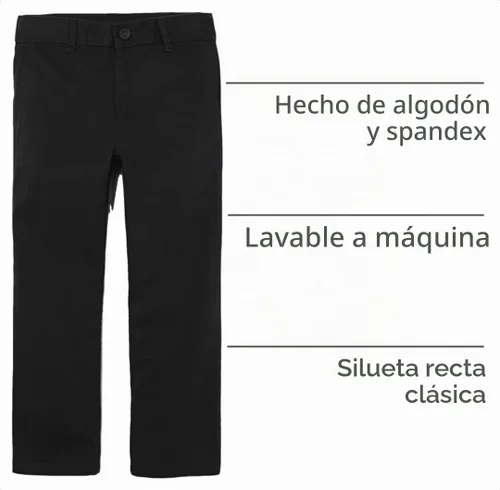 Vista 4 de The Children's Place Boys Stretch Chino Pants Negro
