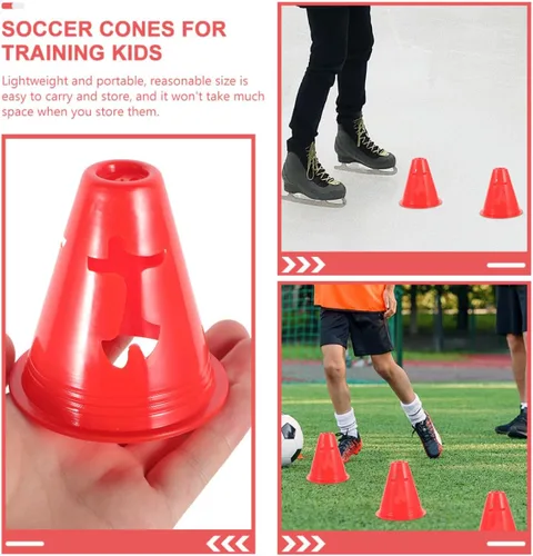 Vista 3 de ABOOFAN 20 conos pequeños de entrenamiento de agilidad para fútbol, fútbol, patinaje sobre ruedas, marcadores de plástico para taladros, carreras
