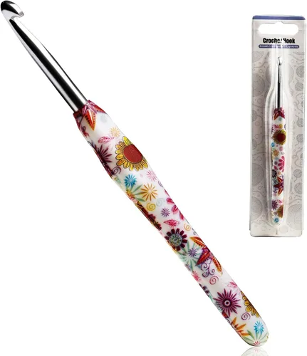 Vista 17 de Gancho de Crochet de 2.25mm, Mango Ergonómico para Manos con Artritis, Agujas de Tejer Extra Largas de Goma Suave para Principiantes y Tejido
