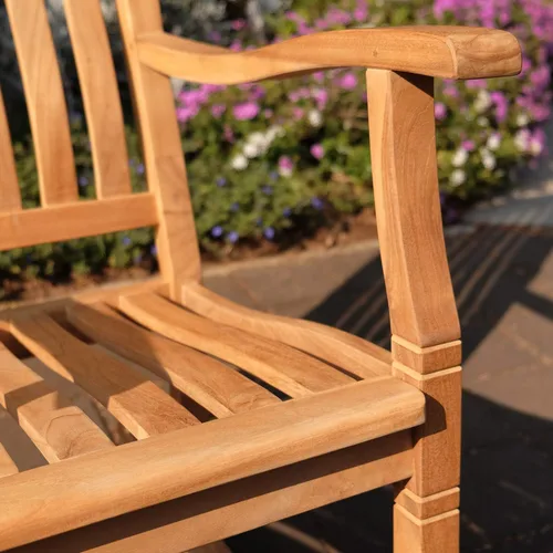 Vista 5 de Cambridge Casual Arie - Mecedora de madera de teca, duradera para exteriores, para patio, terraza y porche, mecedora de madera elegante y cómoda