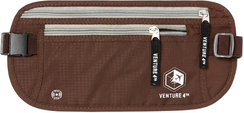 Vista 15 de VENTURE 4TH Cinturón de dinero de viaje, RFID bloqueo pasaporte titular - gris Gris ceniza