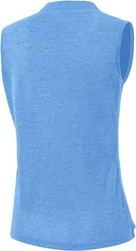 Vista 2 de Ropa de golf para mujer, camisetas sin mangas, con cremallera de 14, sin cuello, ajuste seco, UPF 50+, camiseta polo de tenis