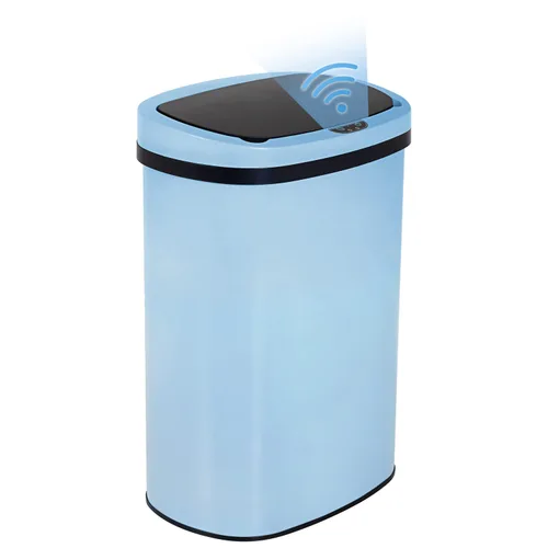 Vista 17 de BestOffice Papelera de 13 galones con tapa Papelera automática sin contacto Control de olores Diseño ovalado moderno Fácil de limpiar