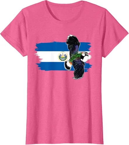 Vista 55 de Camiseta con la bandera de El Salvador, mapa de El Salvador, camiseta de Salvador para mujer, Negro