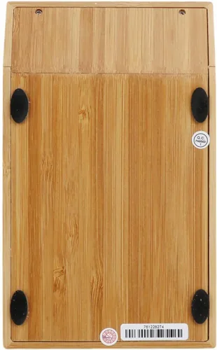 Vista 3 de Omio Calculadora solar de madera de bambú natural hecha a mano Calculadora de escritorio de función estándar con pantalla grande de 12 dígitos