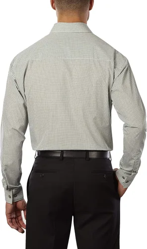 Vista 2 de Kenneth Cole Unlisted - Camisa de vestir para hombre, ajuste regular, cuadros y rayas (estampadas)