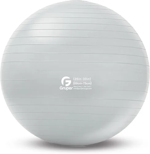 Vista 16 de Gruper Pelota de yoga y pilates, pelota de gimnasio de 4 tamaños para fitness, yoga, entrenamiento, embarazo y terapia física, bomba rápida
