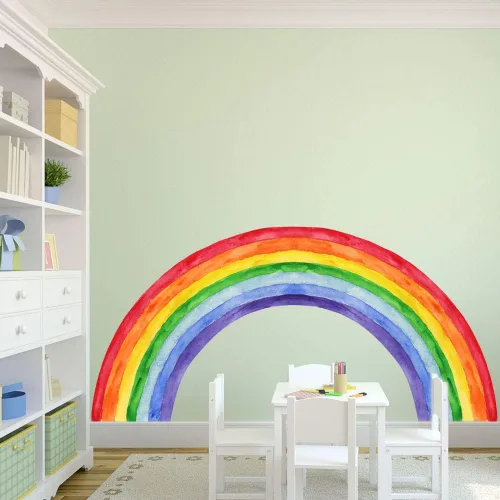 Vista 3 de Calcomanías de arco iris para pared, calcomanías de pared de Escandinavia, removibles, despegar y pegar, sala de estar, dormitorio de niñas, jardín
