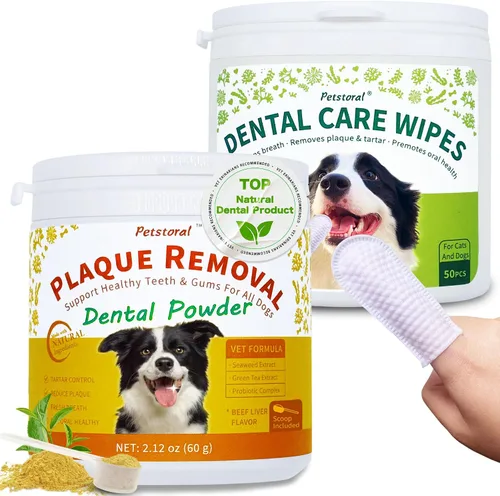 Vista 9 de Petstoral Toallitas de cuidado dental para perros y gatos, 50