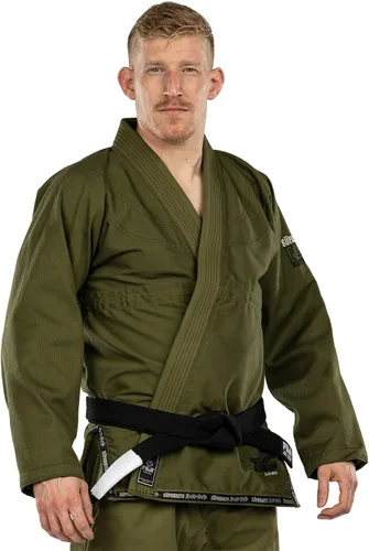 Vista 9 de FUJI Suparaito BJJ GI y uniforme de artes marciales - Jiu Jitsu Gi brasileño con chaqueta de tejido de perlas Negro