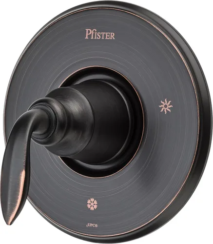 Vista 6 de Pfister R89-1CBK Avalon - Moldura para válvula de ducha y tina con una sola manija, níquel cepillado