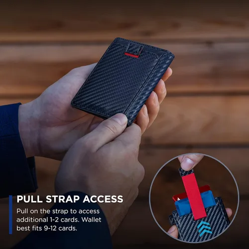 Vista 4 de SUAVELL Bachelor Bifold Cartera RFID de piel de microfibra para hombre. Cartera delgada con pestaña de bolsillo frontal compacto