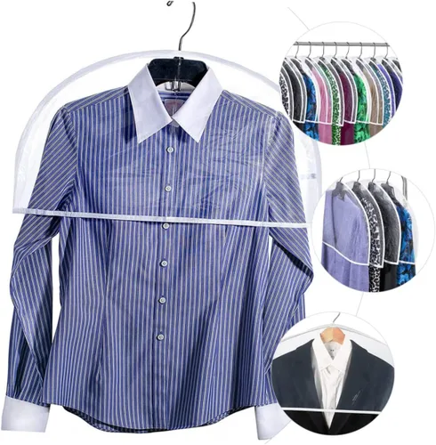Vista 6 de Cabilock Juego de 18 piezas de ropa transparente para colgar el hombro, para ropa, bolso de mano, fundas de traje transparentes, bolsa de ropa