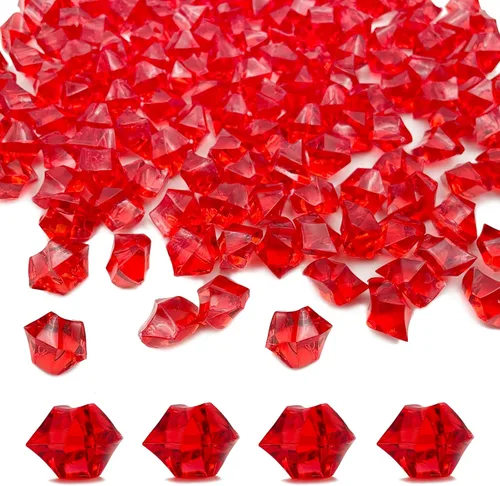 Vista 15 de Cubitos de hielo falsos, 1000 piezas de rocas de hielo acrílicas para centros de mesa, 0.433 x 0.551 in de dispersión de mesa de hielo artificial
