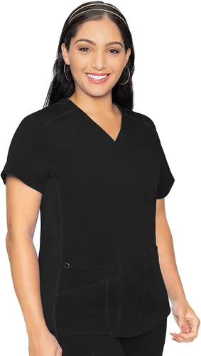 Vista 18 de Med Couture Touch - Camisa médica con cuello en V para mujer Sorbete de albaricoque