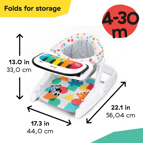 Vista 3 de Baby Einstein 4 en 1 Kickin' Tunes - Asiento de piso para aprender a sentarse música e idioma, con 2 posiciones y piano desmontable, a partir de 4
