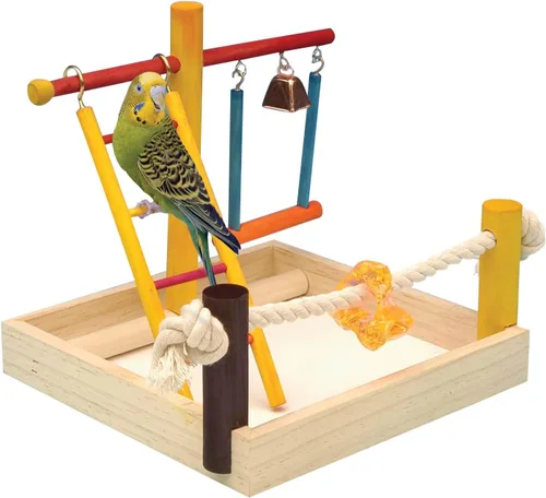 Vista 2 de Penn-Plax Centro de Actividades para Aves – Perfecto para Aves Jóvenes o Pequeñas