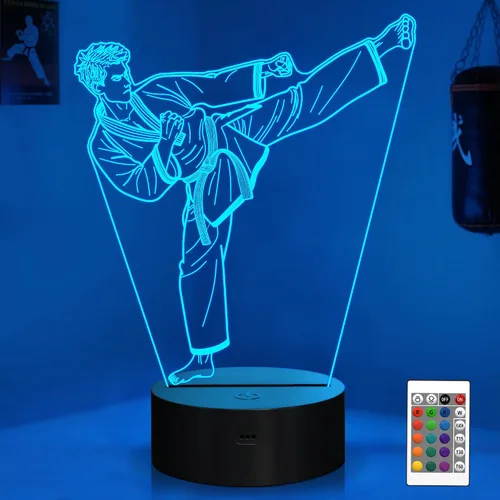Vista 16 de OkiyiD - Luz nocturna de ilusión 3D con 16 colores cambiantes con control remoto (Estilo 7)